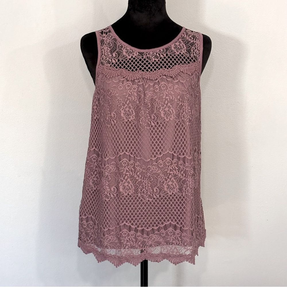 Maurice’s | Purple Pink Lace Women’s Tank Top Sleeveless Blouse Size S